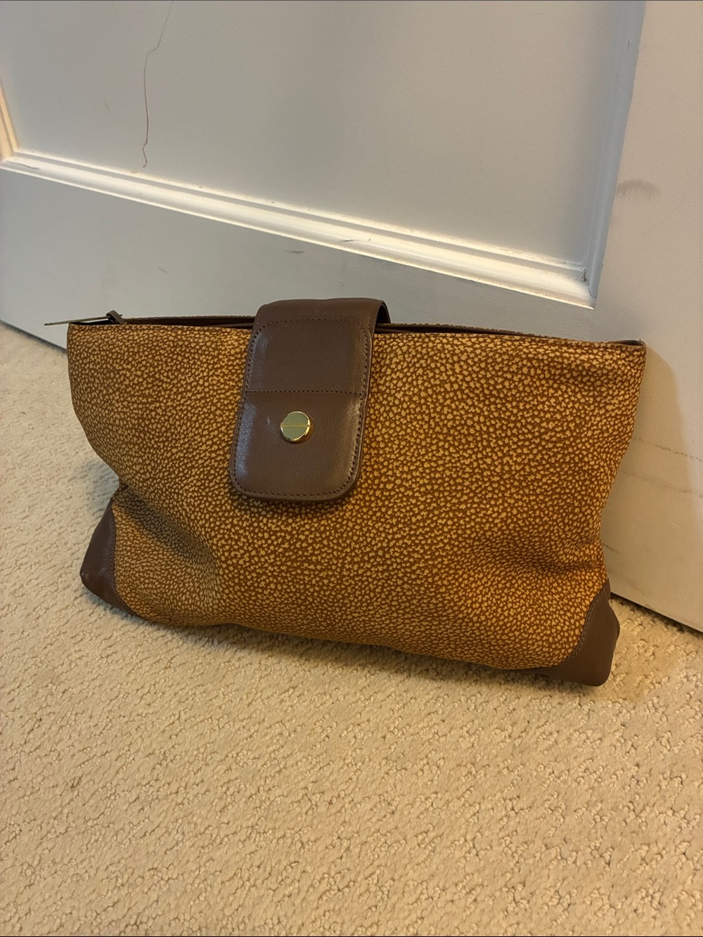Vintage Cardo Rosso Italy Pebble Textured Leather Flap Clutch Bag👝